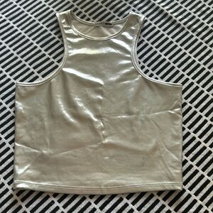 Fashion Nova size large silver cropped tank